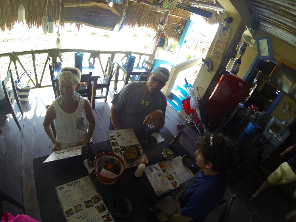 A break from snorkeling for lunch at Merkadito, our favorite grub spot in Puerto Morelos.