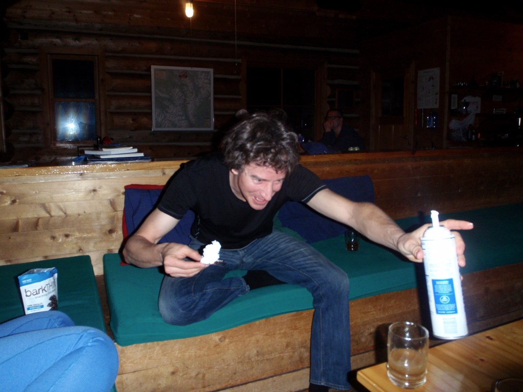 The whipped cream did not get left with Snowflake after all...