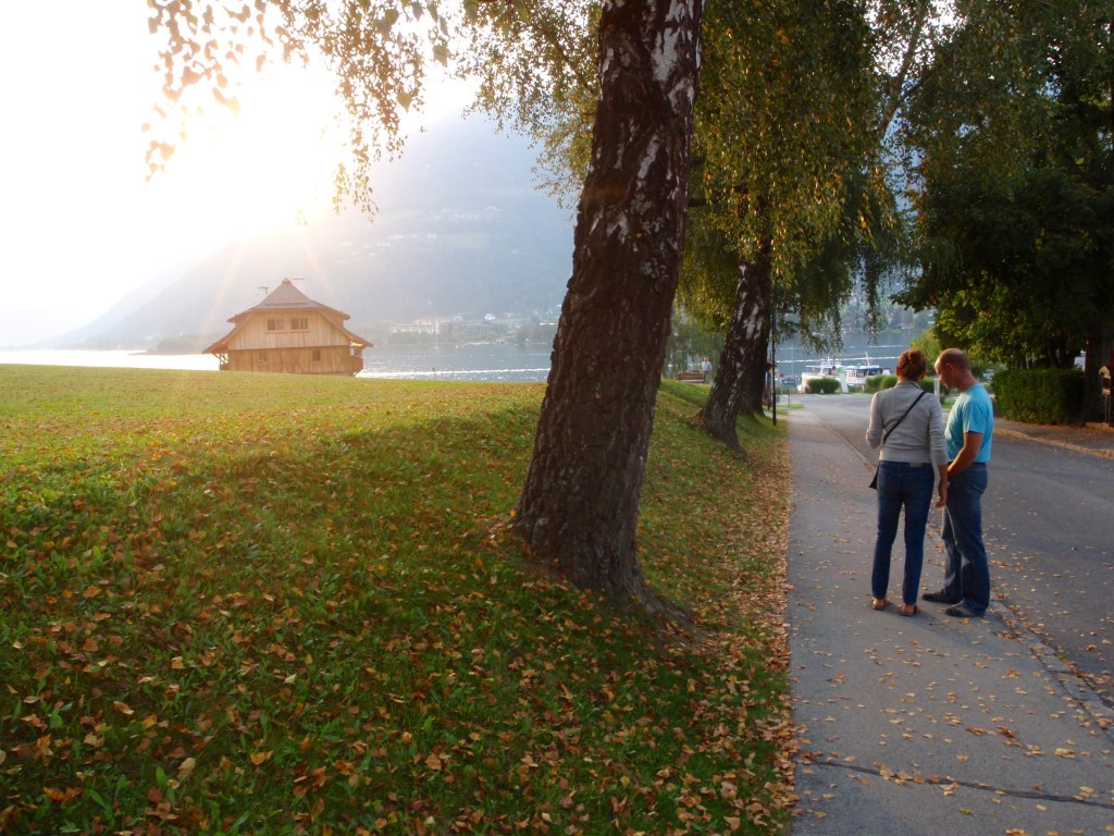 A pre-briefing pow wow at Lake Ossiach (with Cristina and Blaz).
