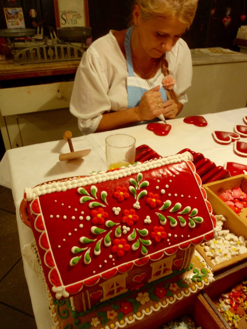Hiding out in traditional gingerbread land waiting for the rain to stop and/or a rescue from Blaz and Cristina.